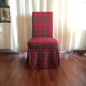 IKEA Henriksdal chair slipcover.Pure cotton slipcover for IKEA Henriksdal chair.Plaid chair cover.Plaid slipcover for IKEA furniture.