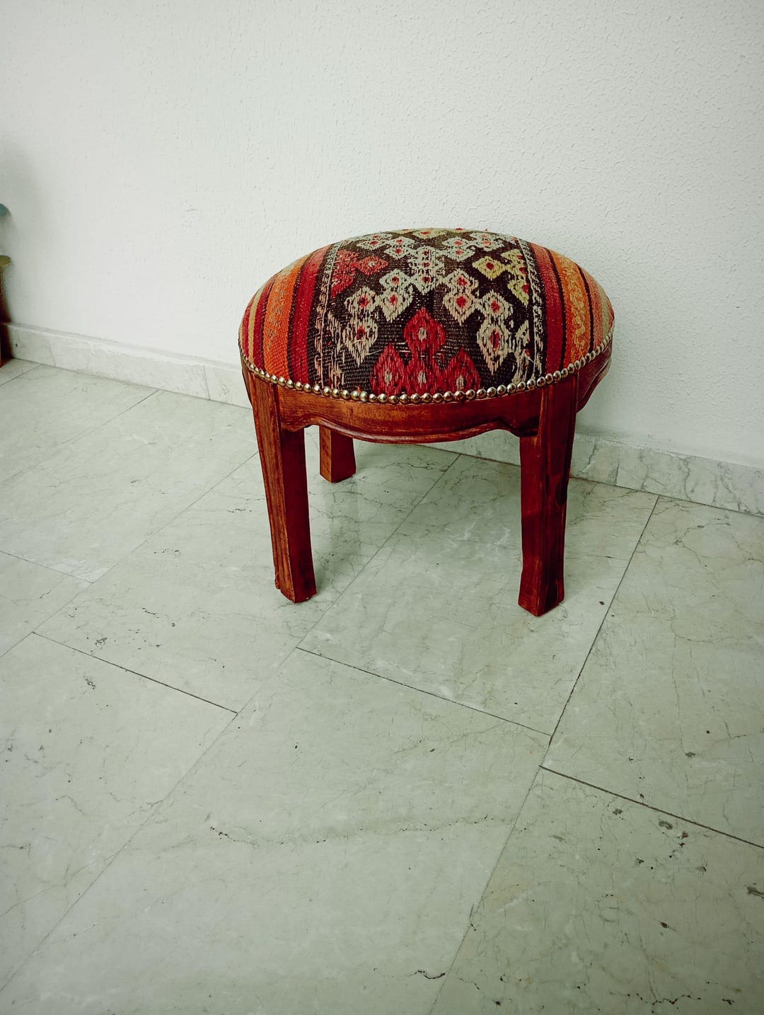 Middle Eastern-style, Handmade, Round Wooden Stool. Home Decor. - Etsy