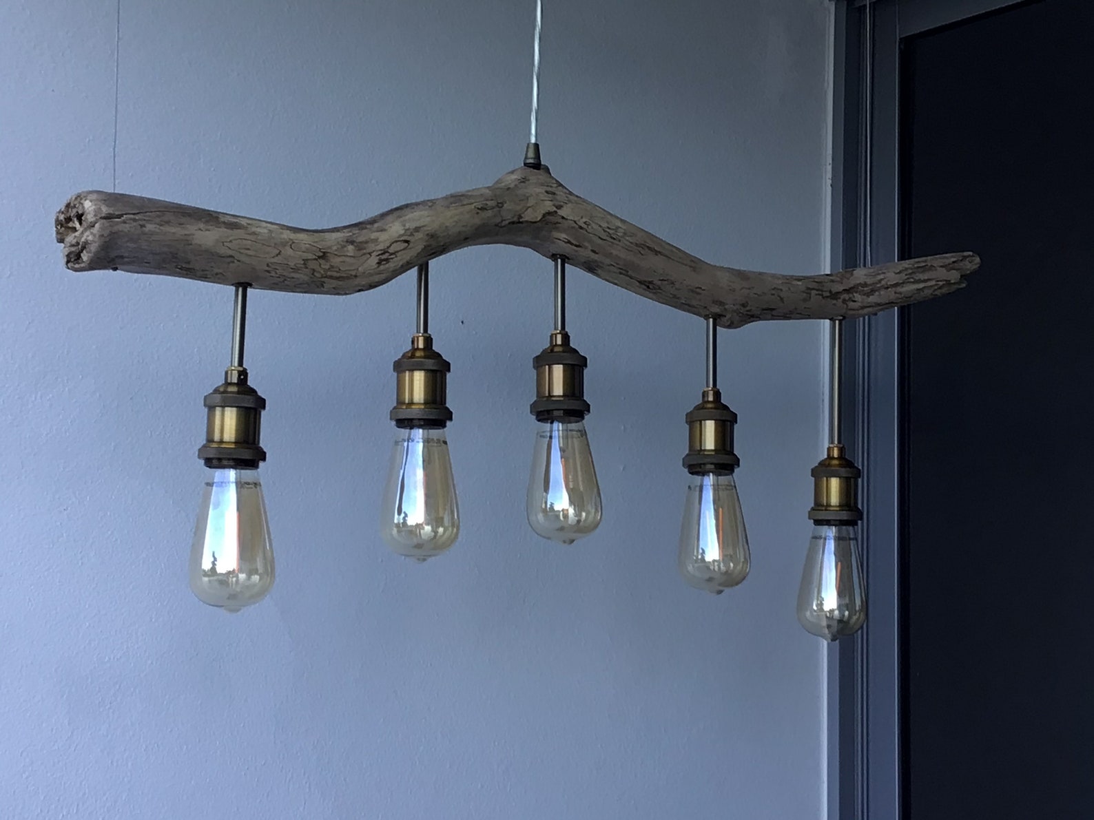 Floating Driftwood Chandelier With Solid Stems Etsy