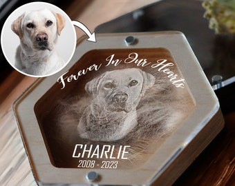 Custom Pet Hair Keepsake | Pet Hair Memorial Box | Dog Fur Keepsake | Personalized Dog Portrait Gift | Engraved Loss of Pet Gifts