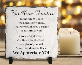 Pastor Appreciation Slate Plaque, To Our Pastor Gift, Minister Gift, Christian Gifts