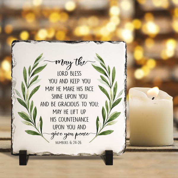 May the Lord Bless You and Keep You Christian Gift Slate Plaque, Bible Verse, Blessing Gift