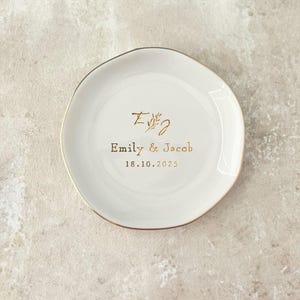 Personalized Wedding Ring Holder, Custom Jewelry Dish Gifts for Couple, Engagement Ring Dish, Anniversary Gifts