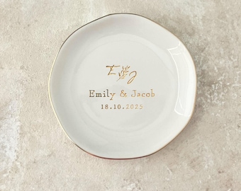Personalized Wedding Ring Holder, Custom Jewelry Dish Gifts for Couple, Engagement Ring Dish, Anniversary Gifts