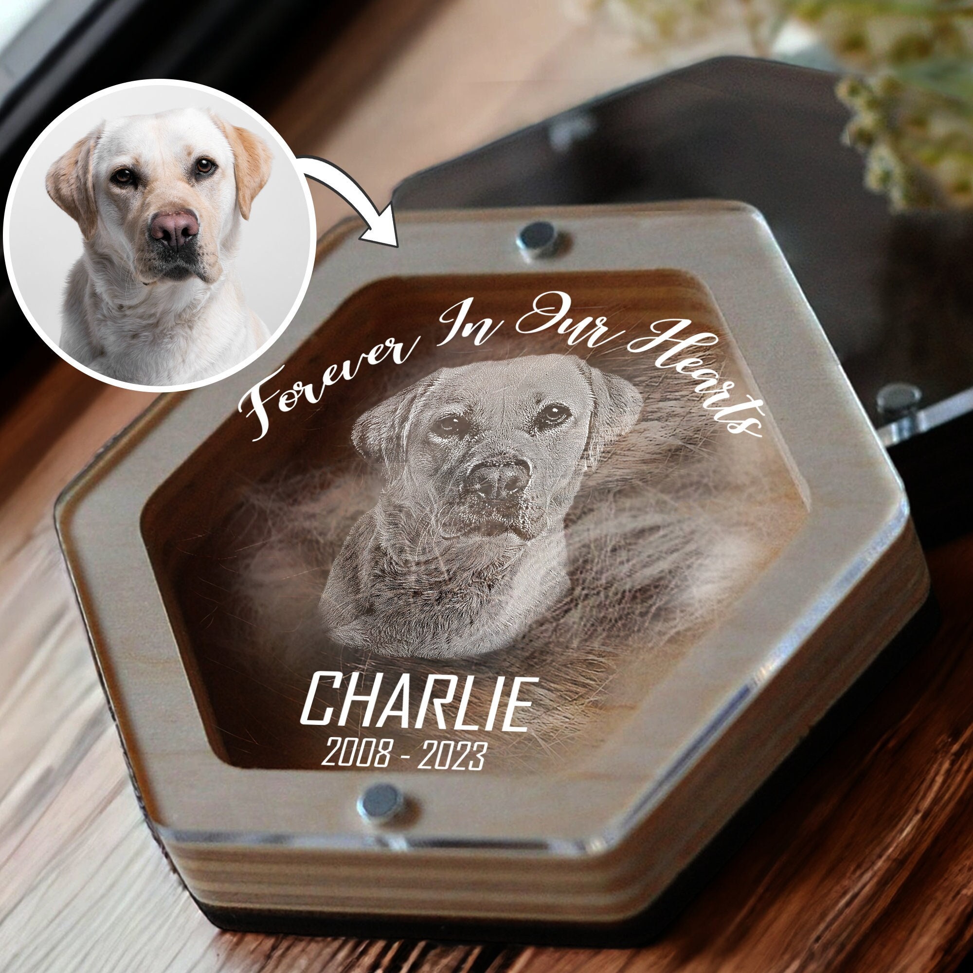Custom Pet Hair Keepsake Pet Hair Memorial Box Dog Fur