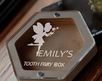 Custom Baby Tooth Box Keepsake | Engraved Tooth Holder For Kids | Personalized Milk Tooth Box| Tooth Fairy Box | Wooden Tooth Storage Box
