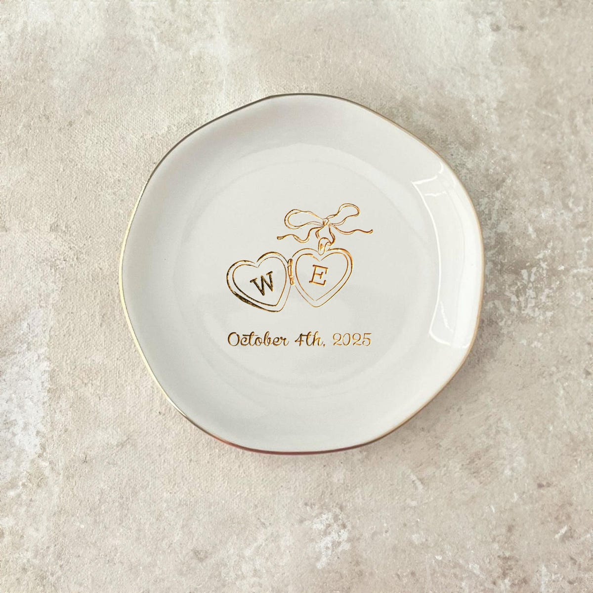 Personalized Locket Wedding Ring Dish, Custom Initial Gold Ring Dish, Engagement Gift, Wedding Gifts for Couple - Etsy