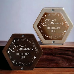 Custom Baby Tooth Box Keepsake | Engraved Tooth Holder For Kids | Milk Tooth Box| Tooth Fairy Box | Wooden Tooth Storage Box