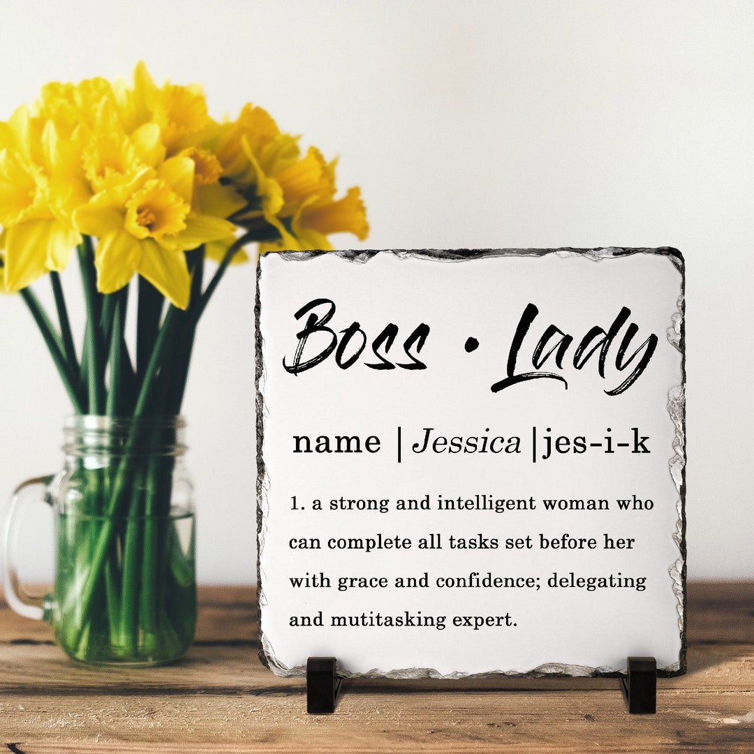Boss Lady Definition Rock Plaque, Boss Day Gift Idea, Personalized