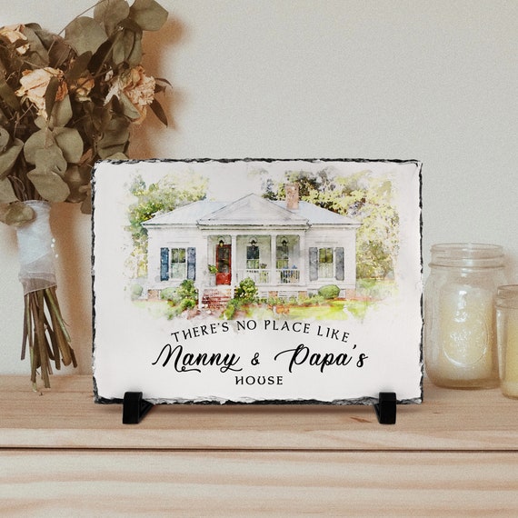 There's No Place Like Grandma and Grandpa's House Plaque Gift - Custom Gift For Nana - Christmas Gift From Grandkids