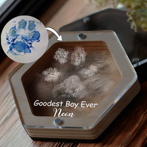 Custom Pet Fur Keepsake | Pet Hair Memorial Gift | Engraved Your Dog Paw Print | Engraved Loss of Pet Gifts