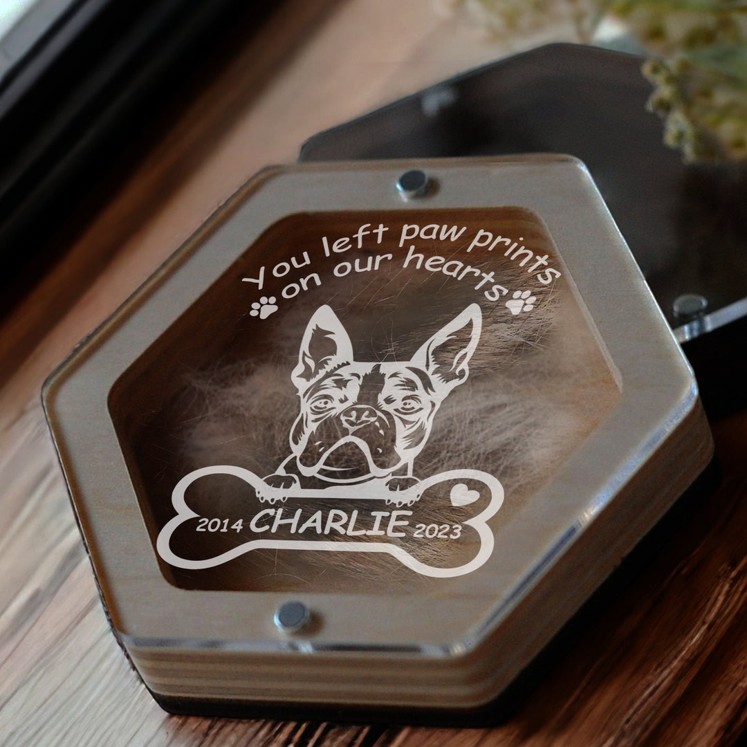 Custom Dog Hair Keepsake Pet Hair Memorial Box Dog Fur Keepsake