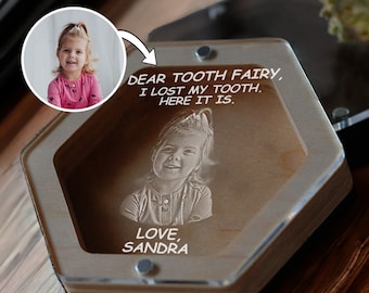 Custom Baby Tooth Box Keepsake | Engraved Tooth Holder For Kids | Custom Milk Tooth Box | Tooth Fairy Box | Wooden Tooth Storage Box