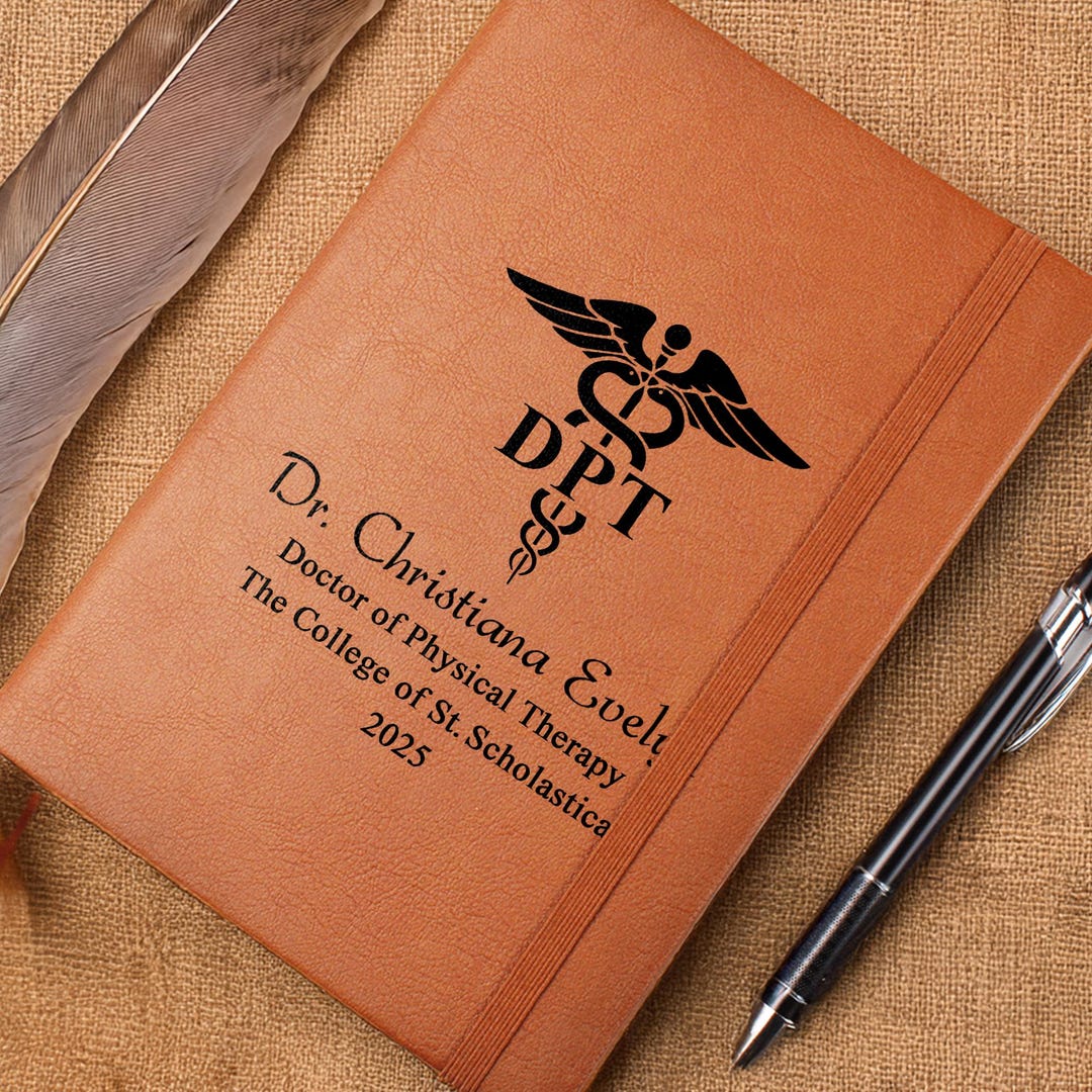 Custom DPT Degree Graduation Leather Journal, Personalized Doctor of ...
