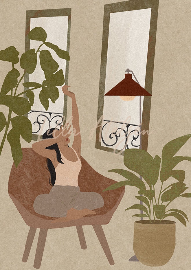 Feminine Printable Wall Art Printable Wall Art Plant Lady Boho Wall Art