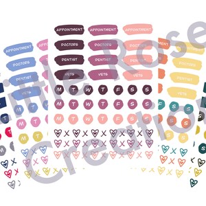 digital download stickers for journals planners diaries etsy