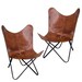 Set of 2 Retro Handmade Leather Butterfly Chair, Handmade Chair, foldable chair 