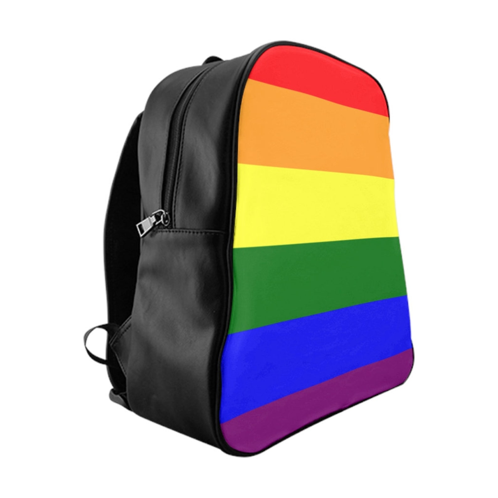 Lgbt Pride Flag Leather Backpack With Padded Laptop Sleeve Etsy