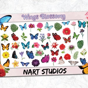 Waterslide Nail Decals | Butterfly Nail Stickers | Nail Stickers | Nail Art Decals | Nail Decals | Nail Art Stickers | Flower Nail Decals