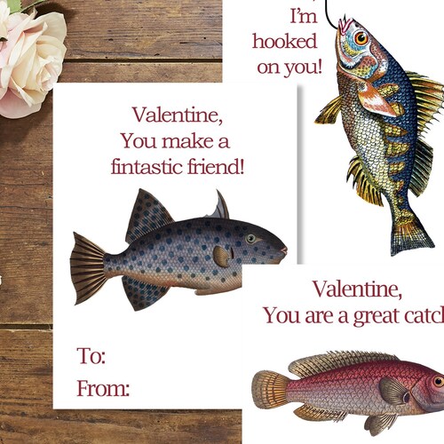 Printable Valentine s Cards Swedish Fish Bowls Etsy