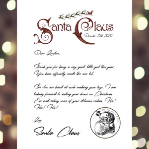 Personalized Christmas Letter From Santa Claus - Digital Download