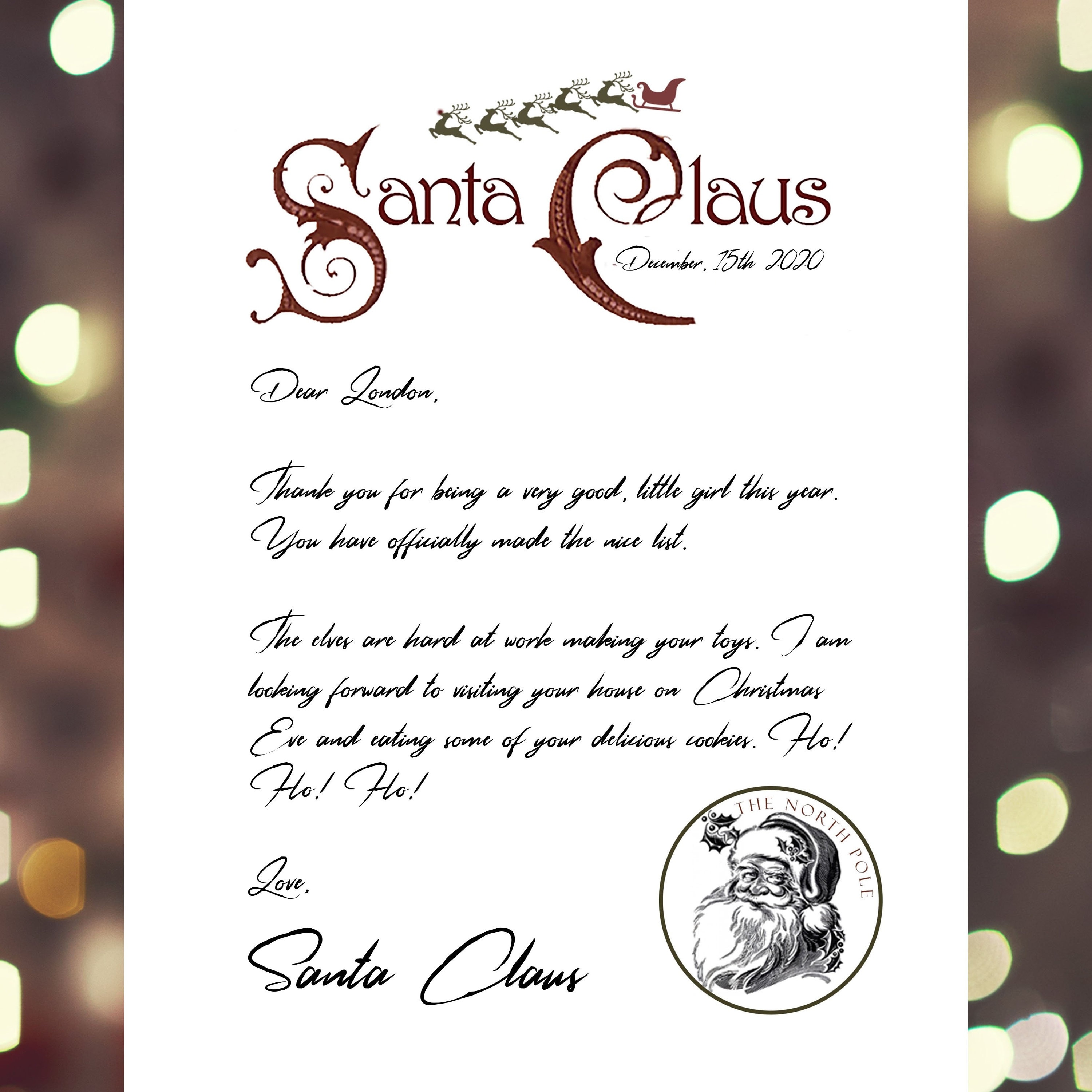 Personalized Christmas Letter From Santa Claus - Digital