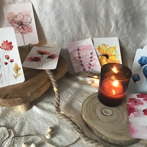 Cartes postales fleurs en aquarelle - Dessin d’art - Manille