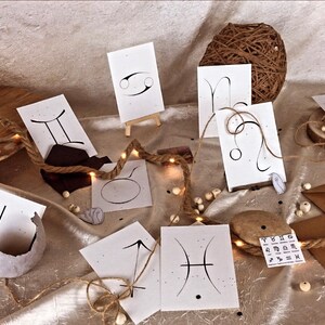 Cartes postales signes astrologiques Balance - Scorpion - Sagittaire - Cancer - Lion - Vierge - Dessin d’art - Manille