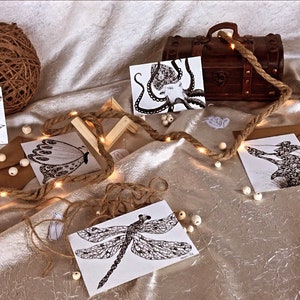 Cartes postales Animaux Steampunk - Dessin d’art - Manille