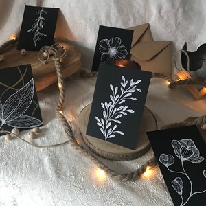 Flower postcards in negative - Art drawing - Manila