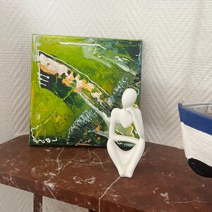 Du dessus – Peinture abstraite originale, vue aérienne, œuvre signée Manille