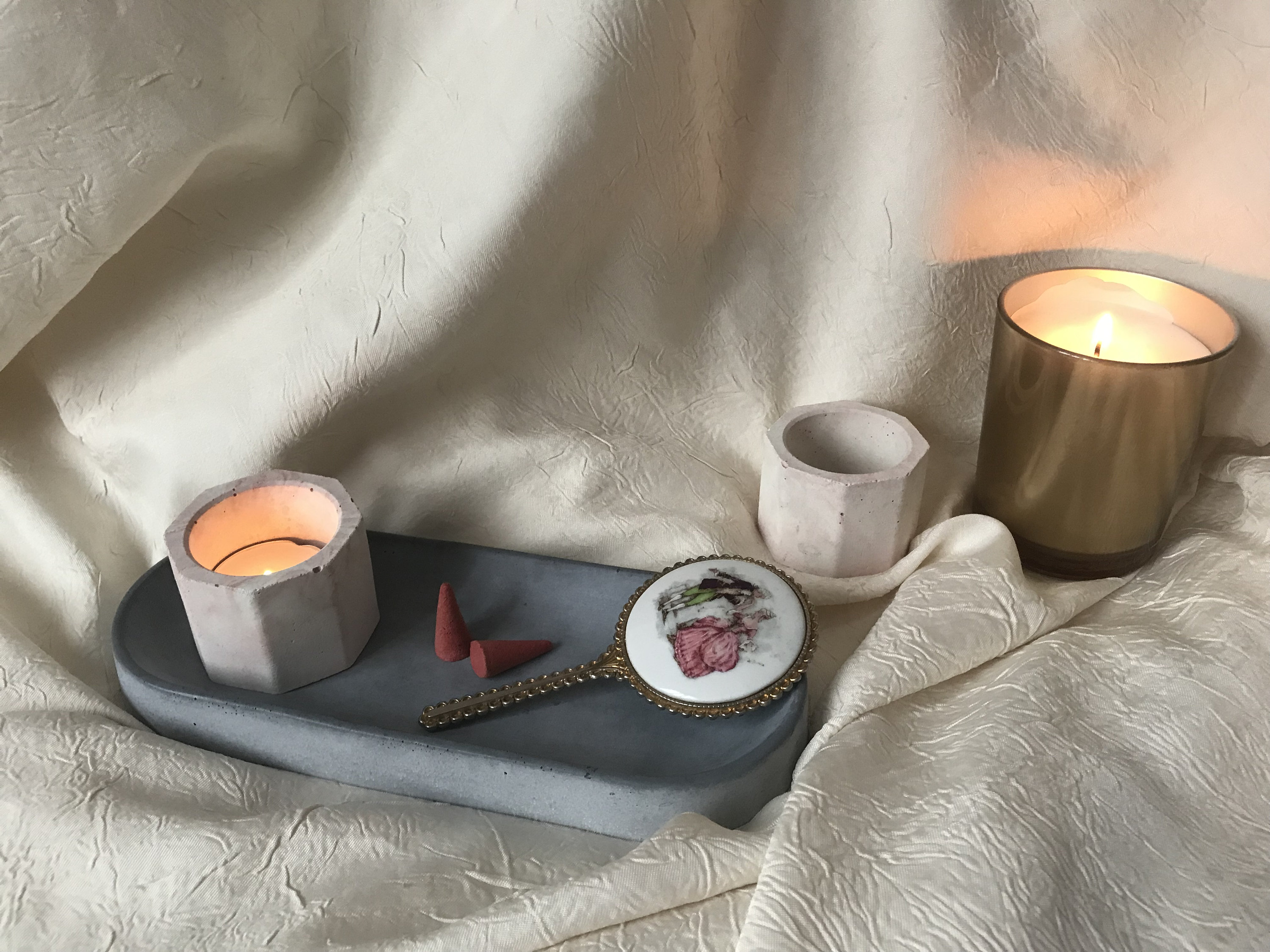 Bougeoir Octogonal en Béton - Article Fait Main Manille