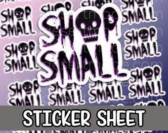Shop small spooky skull | halloween order package sticker | small business packaging | online order thank you stickers