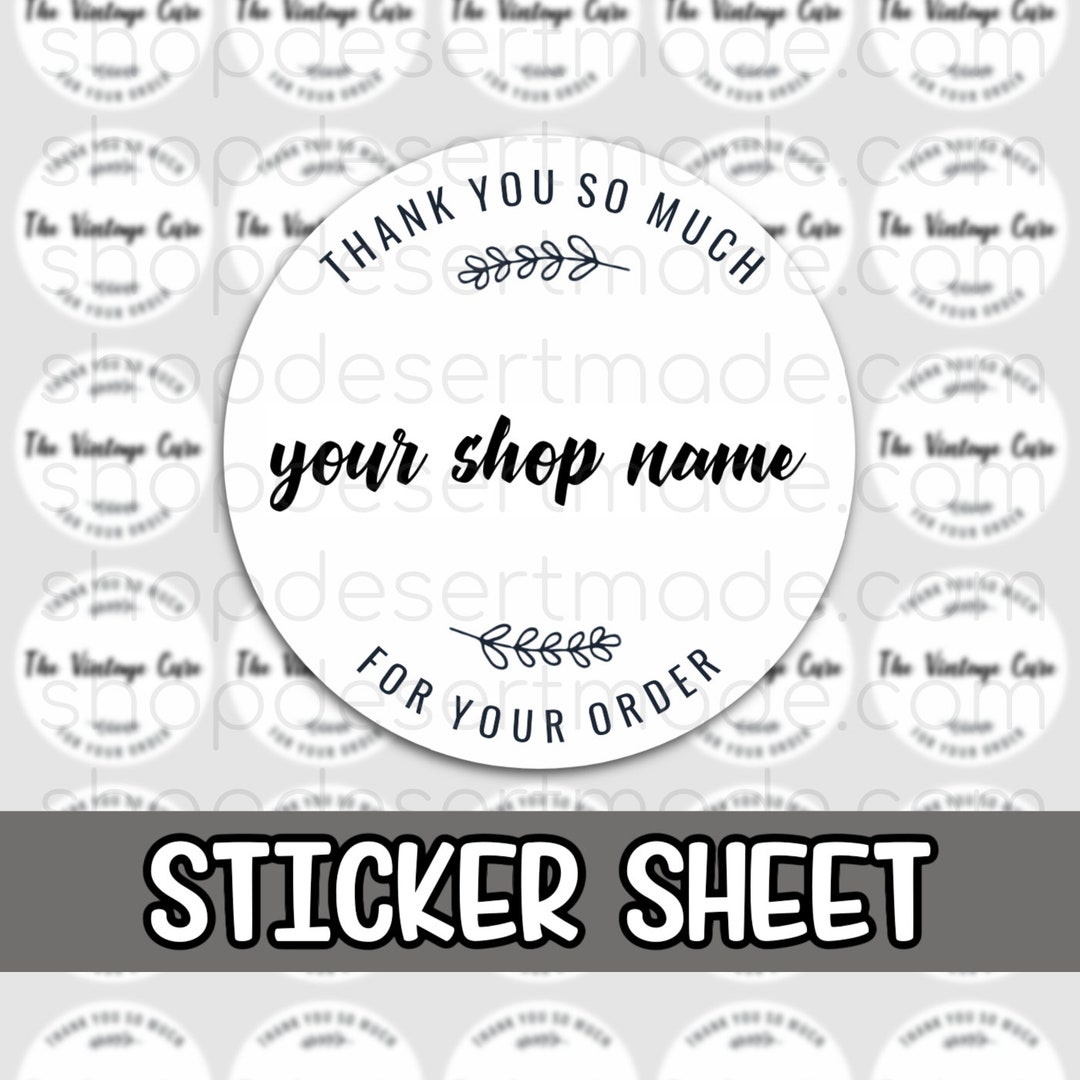 Thank You for Your Order Personalized Stickers Etsy Shop Package ...