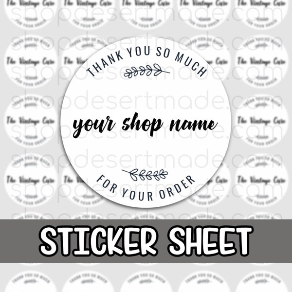 Thank You For Your Order Personalized Stickers | Etsy Shop Package Stickers | Small Business Packaging Labels | Thank You Packaging Tags