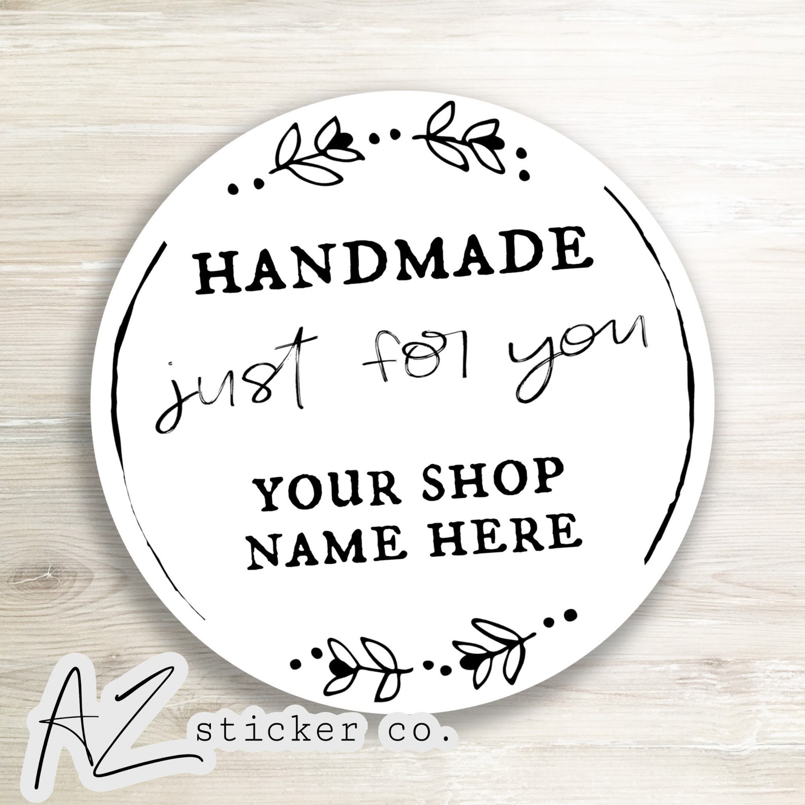 Handmade Just For You Personalized Stickers Etsy Shop Etsy