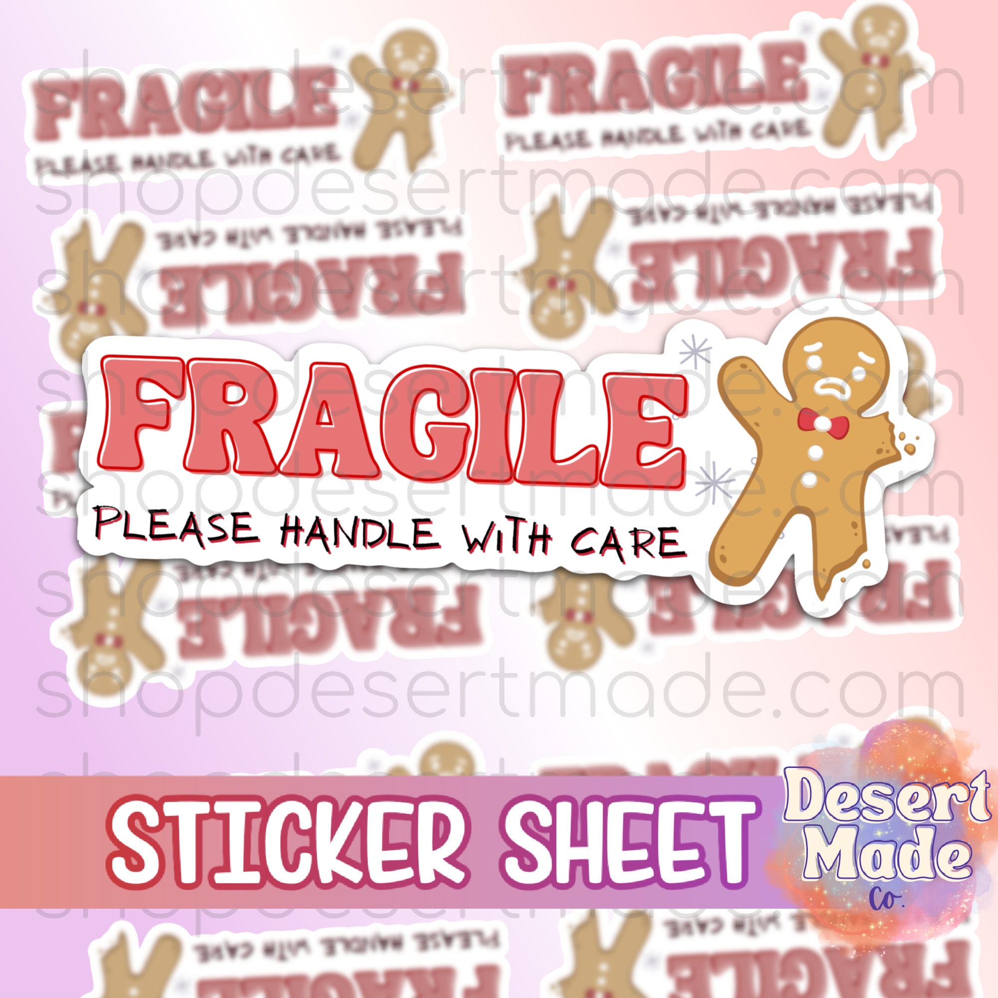 Please Handle With Care Pink Heart Stickers, Packaging Stickers, Fragile  Stickers, Pretty Labels, Small Business Stickers, Order Stickers 