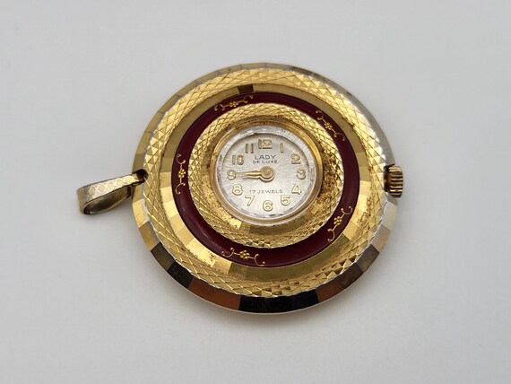 Pendant Watch, Lady De Luxe 17 Jewels, Swiss Made, Gold Plated