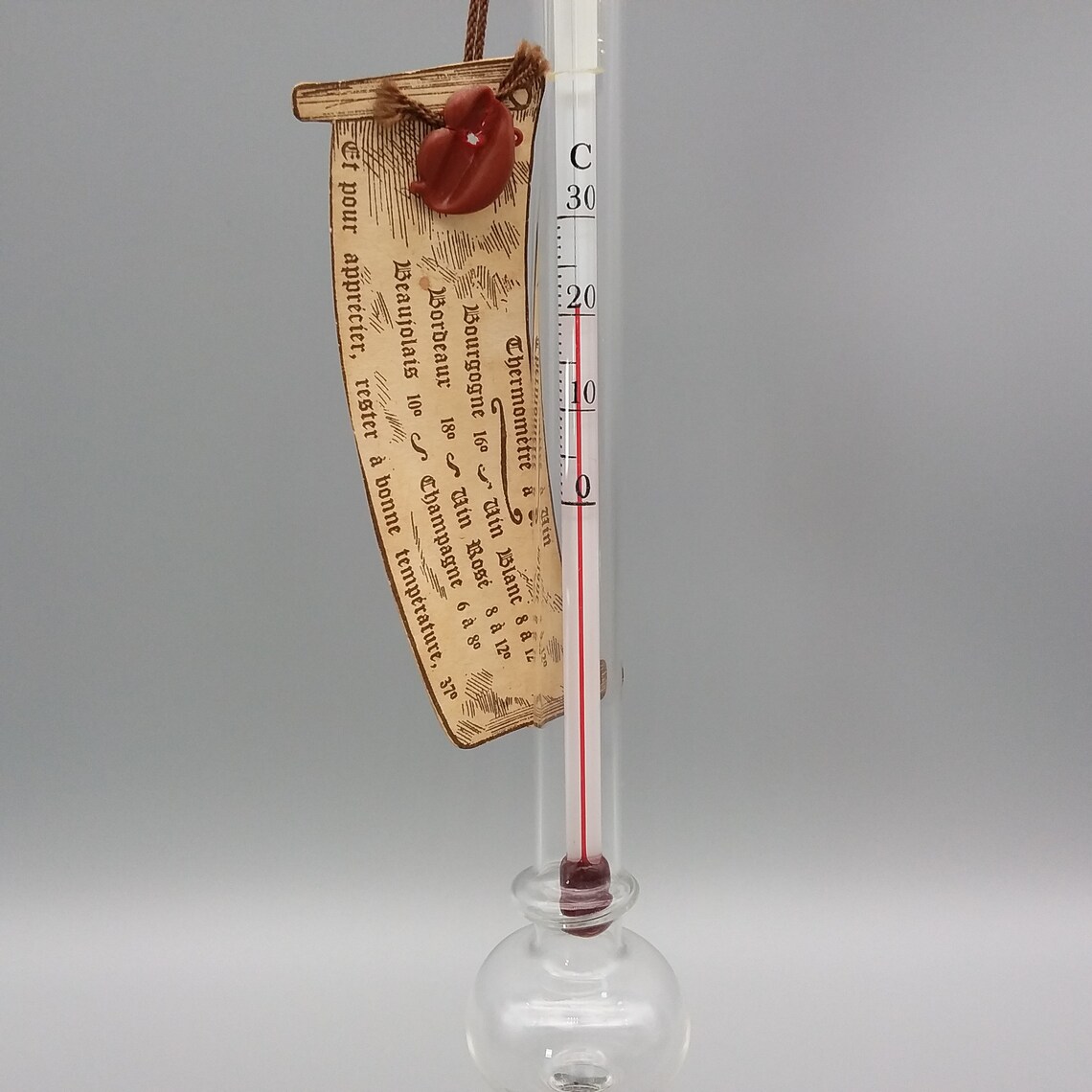 Thermomètre Bracelet Pour Vin/Bière - Acier Inoxydable - Affichage Numérique 4-24°C - Sans Pile