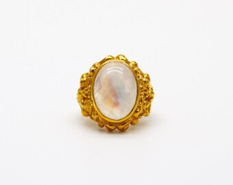 The Rainbow Moonstone Barong Ring
