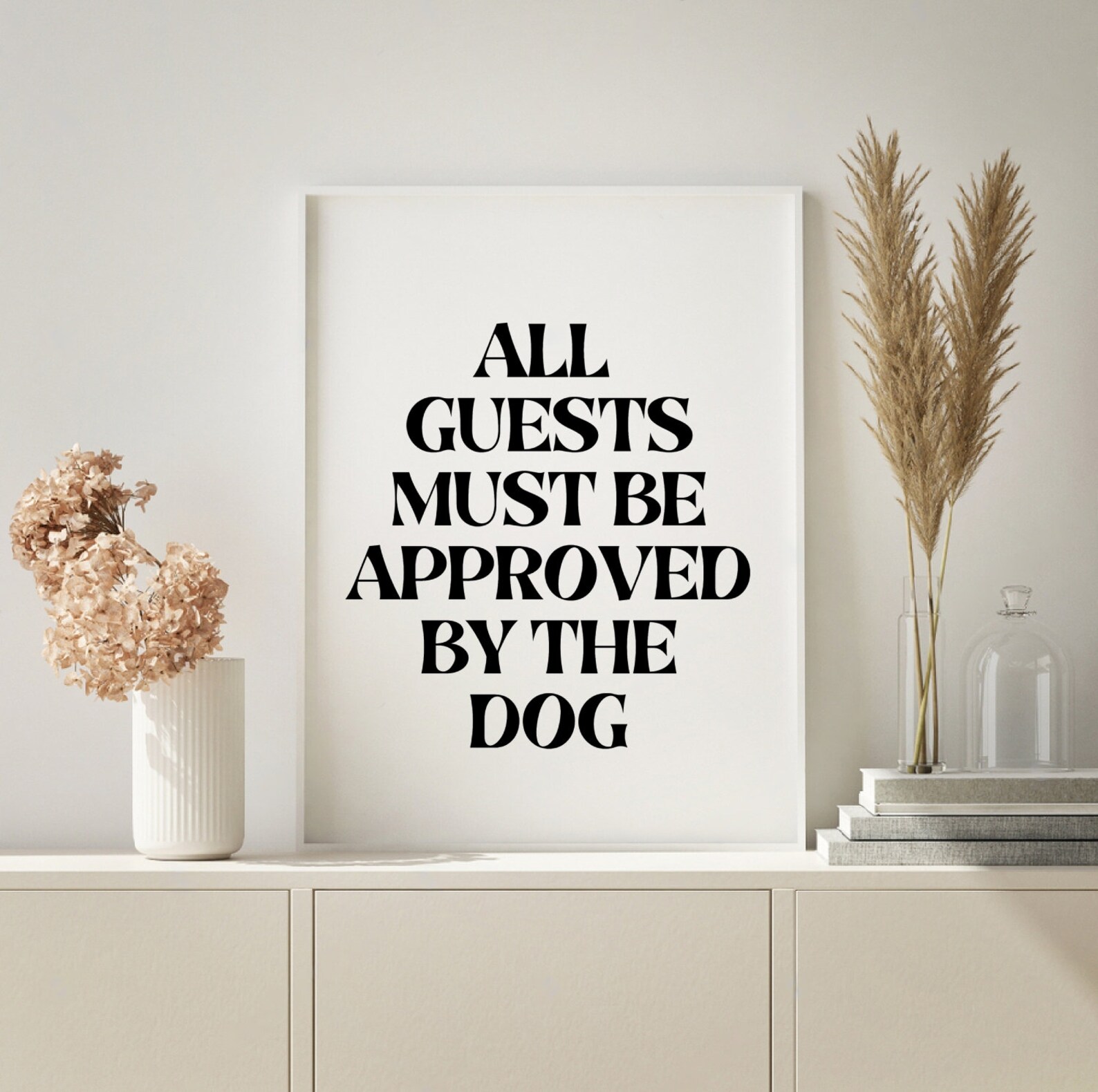 All Guests Must Be Approved By Sleeping Dogs - Personalized Shaped Wood Sign