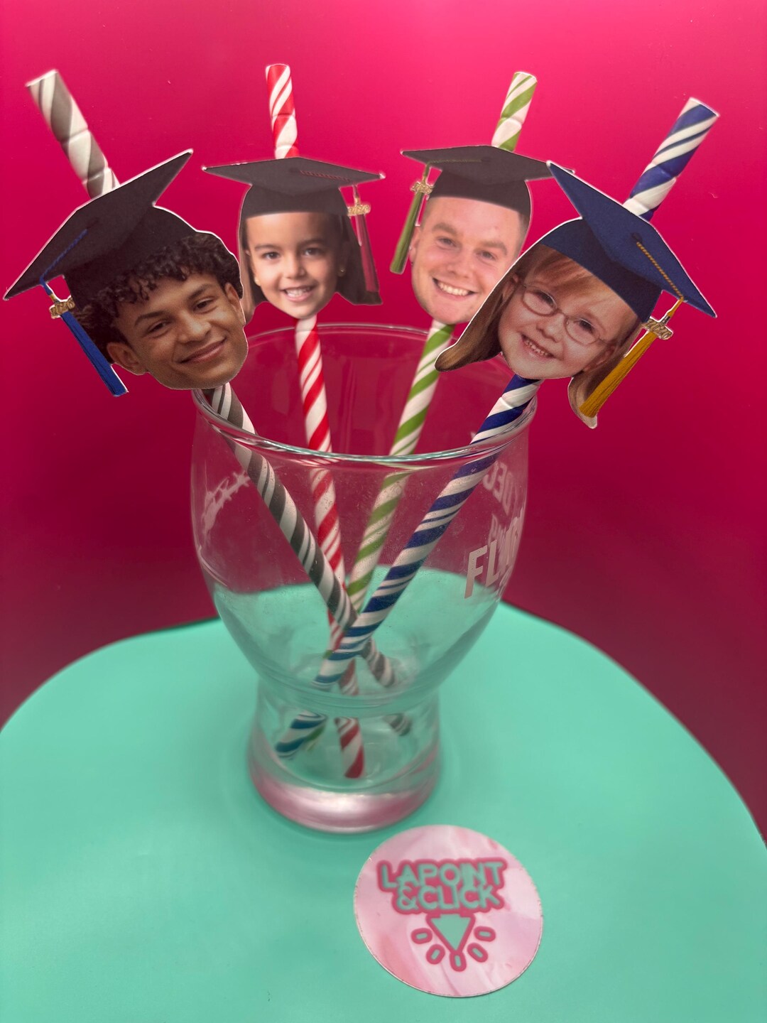 Graduation Inserrt Face 12 Custom Graduation Face With Cap Party Straws - Etsy