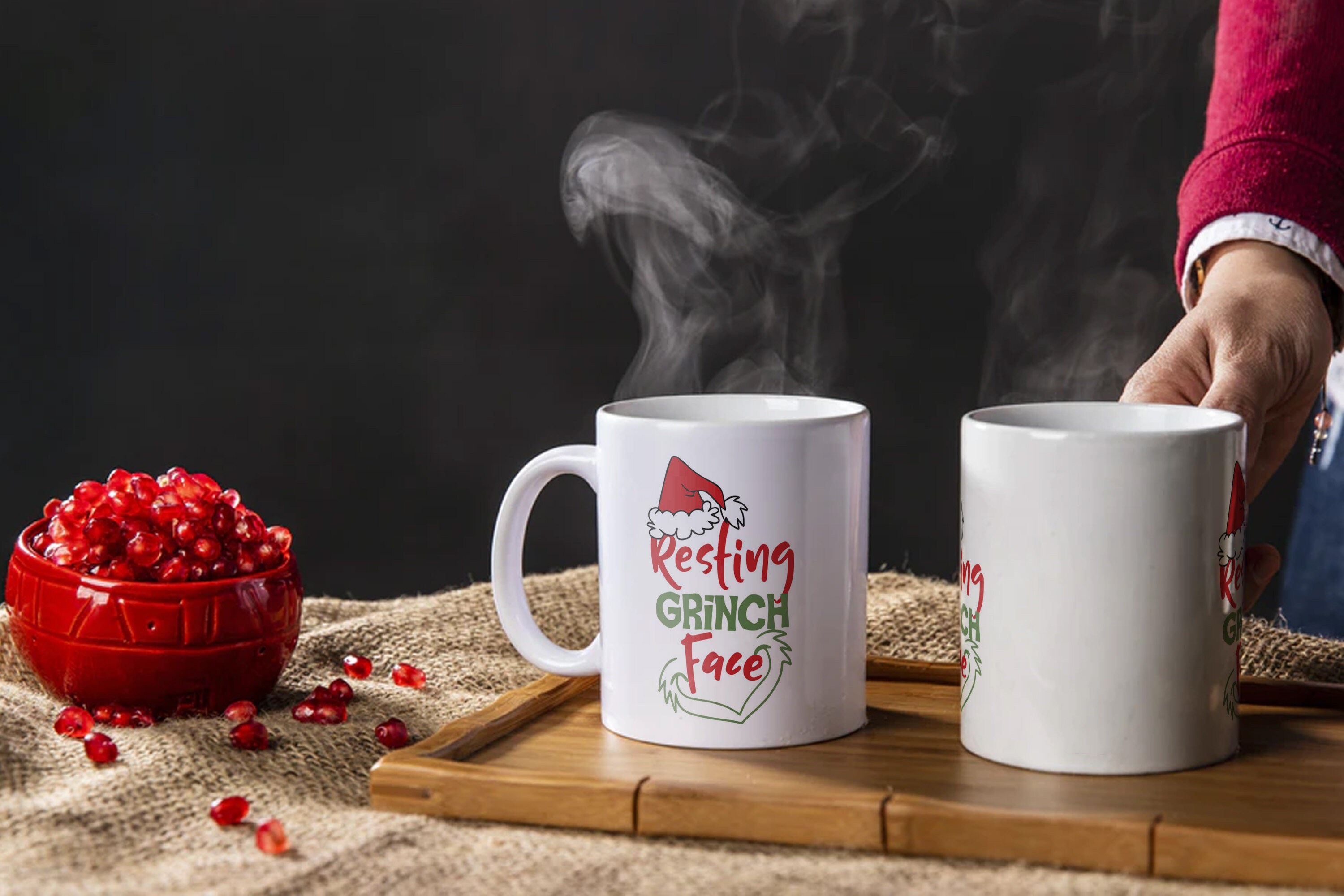 Taza De Café Divertida 'Fuckoffee Grinch' - 10 Oz, Blanco, Regalo De Navidad Original