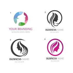 Logotipo do modelo de beleza/logotipo do salão de cabeleireiro/logotipo do modelo/pacote de marca comercial de design/logotipo pré-fabricado logotipo personalizado