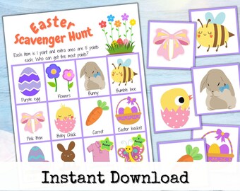 Easter Scavenger Hunt for Little Kids, Indoor Easter Scavenger Hunt, Easter Treasure Hunt, Easter Scavenger Hunt for 5 year old.