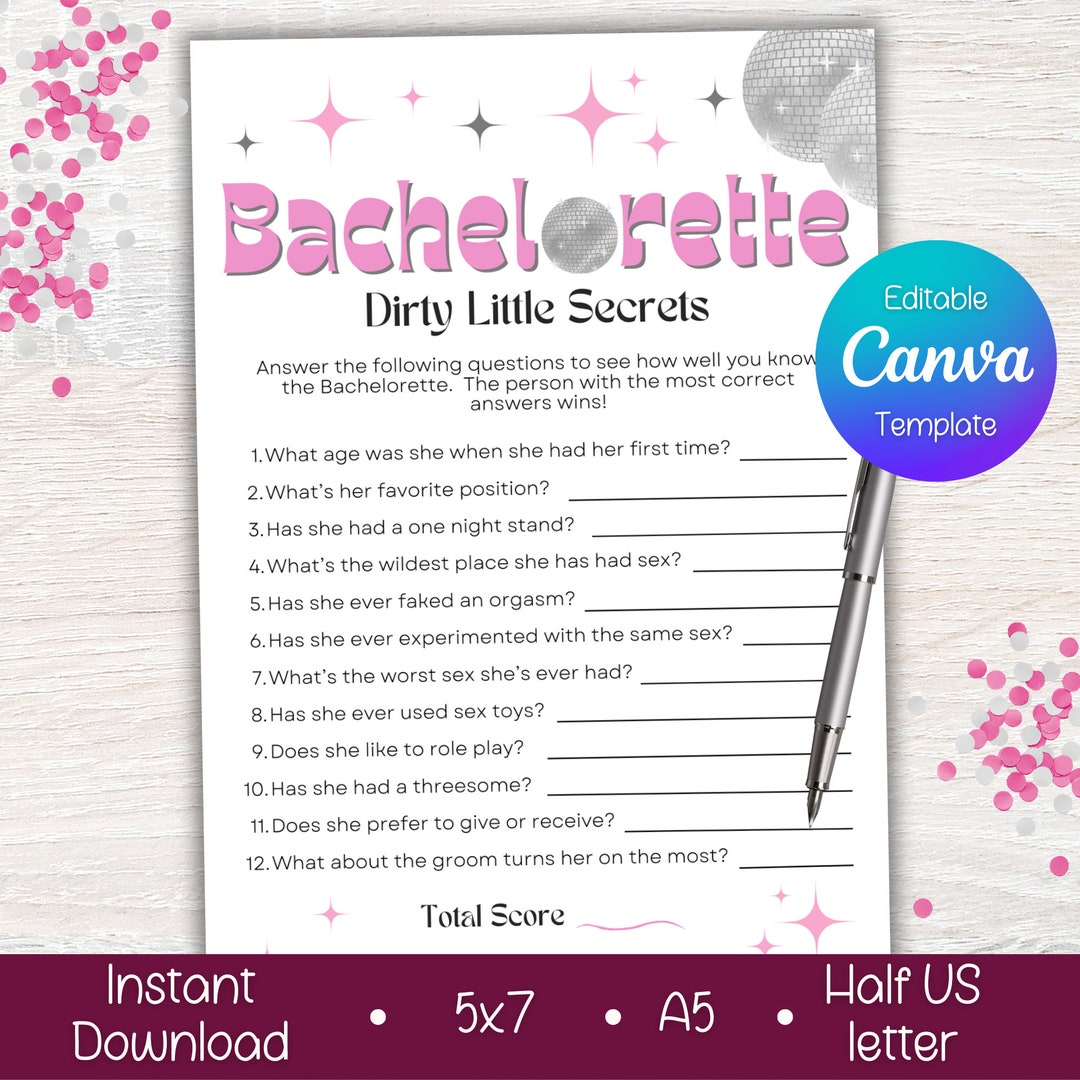 Dirty Little Secrets Game, Bachelorette Party Game Dirty, Hen Do Party  Game, Last Disco Bachelorette. - Etsy