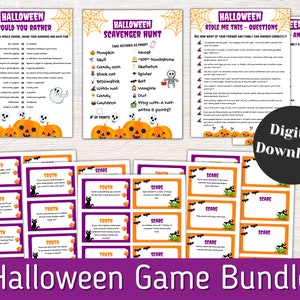 Fun Halloween Games printable, Halloween games for kids, Halloween Game bundle, Halloween trivia game, Halloween Party Games.