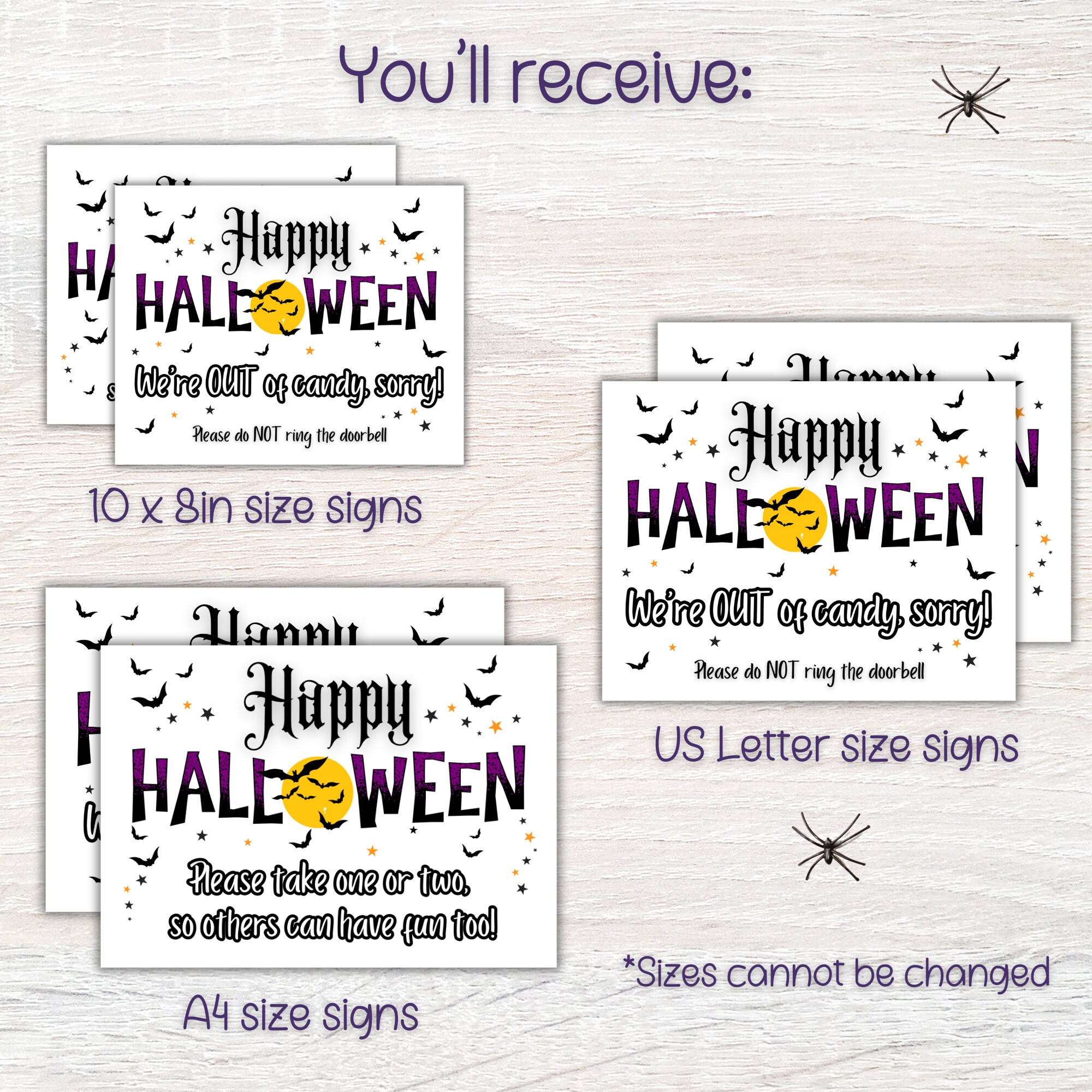 Printable Halloween Candy Bowl Sign Porch Candy Sign - Etsy