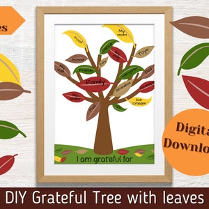 Thankful Tree Printable |  Thankful Tree Craft | Thankful Tree Activity | Thankful Project | Kids Thanksgiving Activity | Grateful Tree.