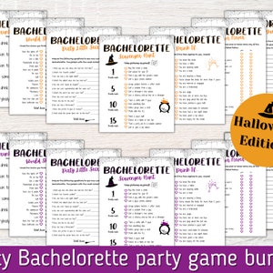 Dirty Party Games for Boochelorette or Witch Bachelorette, Dirty Bachelorette Game Bundle, Halloween Hen Party Games.